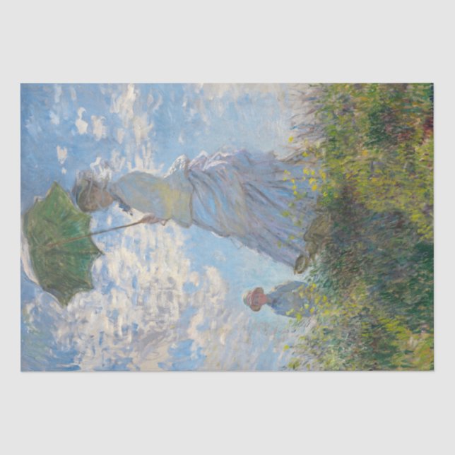 Papier Mousseline Femme avec un parasol par Monet Shabby Chic (Recto)