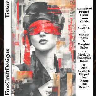 Papier Mousseline Femme Bander les Yeux Art Abstrait DM7L Découpage
