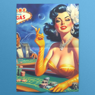 Papier Mousseline Femme de casino vintage