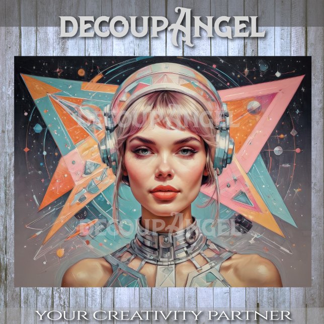 Papier Mousseline Femme de l'âge atomique dans l'espace #4 (Créateur téléchargé)