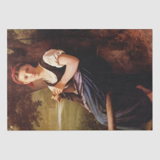 Papier Mousseline Femme de tricot par William-Adolphe Bouguereau