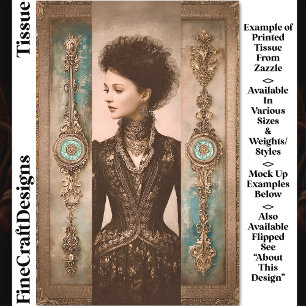 Papier Mousseline Femme en noir, Panneaux baroques DX9L découpage