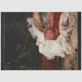 Papier Mousseline Femme et son chien papier découpage