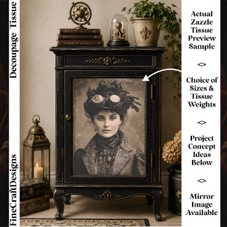Papier Mousseline Femme Fantastique Steampunk Photo Style DX4R Décou