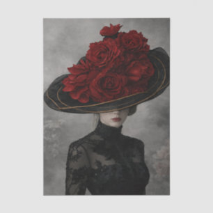 Papier Mousseline Femme française victorienne découpage de chapeau d