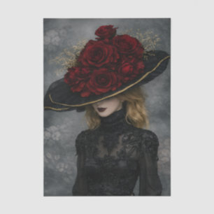 Papier Mousseline Femme française victorienne decoupage de chapeau d