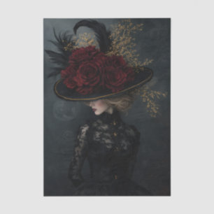 Papier Mousseline Femme française victorienne decoupage de chapeau d