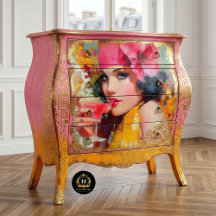 Femme Glamour Cocktail Rétro Découpage