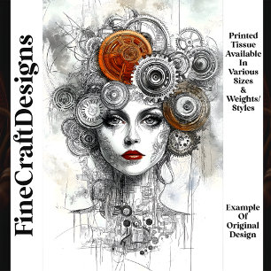 Papier Mousseline Femme mécanique Steampunk Éphémères M9 Découpage