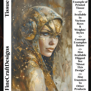 Papier Mousseline Femme métallique Steampunk Clockpunk Découpage CV2