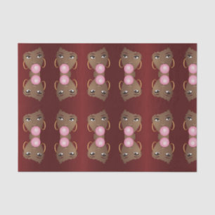 Papier Mousseline Femme noire, Afro rouge, Bubblegum rose