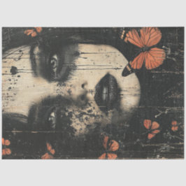 Papier Mousseline Femme papillon