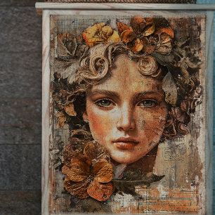 Papier Mousseline Femme Sérieusement Séreine Découpage