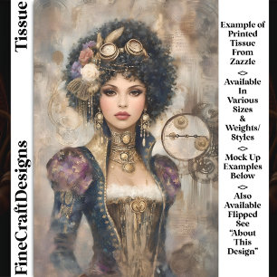 Papier Mousseline Femme Steampunk Glamour DM2R Découpage