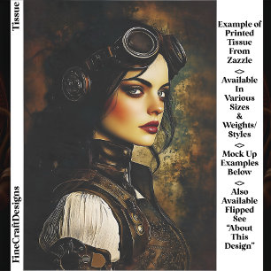 Papier Mousseline Femme Steampunk Gothique, Découpage Industriel EH9