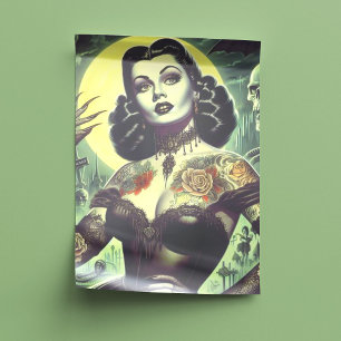 Papier Mousseline Femme Tattoo Goth