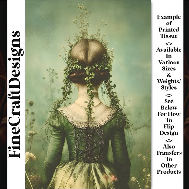 Papier Mousseline Femme victorienne De Derrière, Champ BE3 Découpage (Créateur téléchargé)