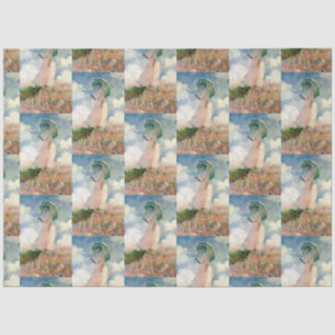 Papier Mousseline Femme vintage avec un parasol face à Monet gauche