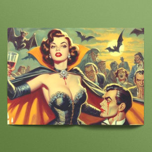Papier Mousseline Femme vintage Vampire
