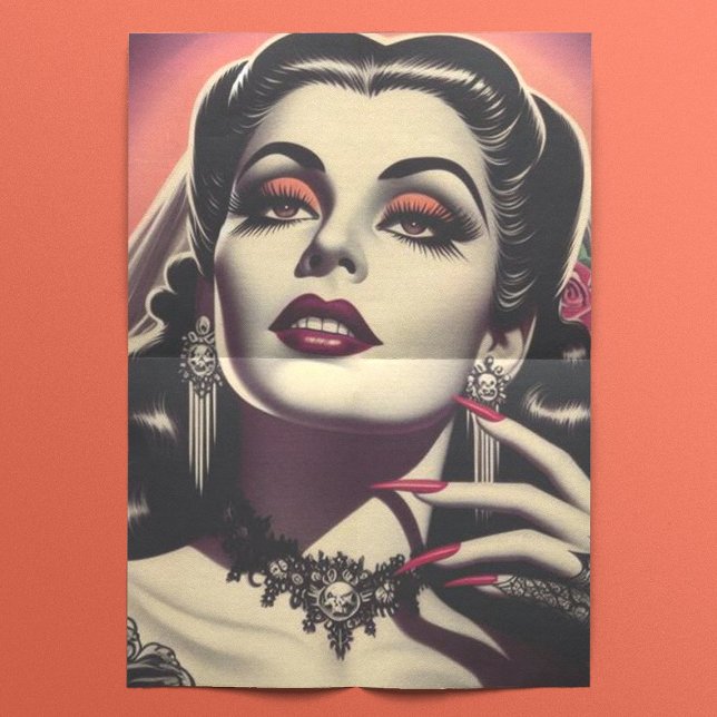 Papier Mousseline Femme vintage Vampire (Créateur téléchargé)