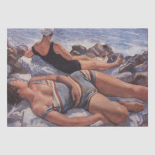 Papier Mousseline Femmes bronzage sur la plage (par Serebriakova)
