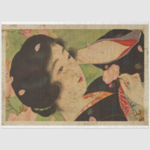 Papier Mousseline Femmes japonaises Avec Sakura Ukiyo Style Art No5