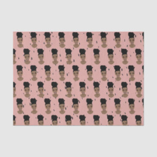 Papier Mousseline Femmes noires, Nuances d'or, Points noirs, Rose
