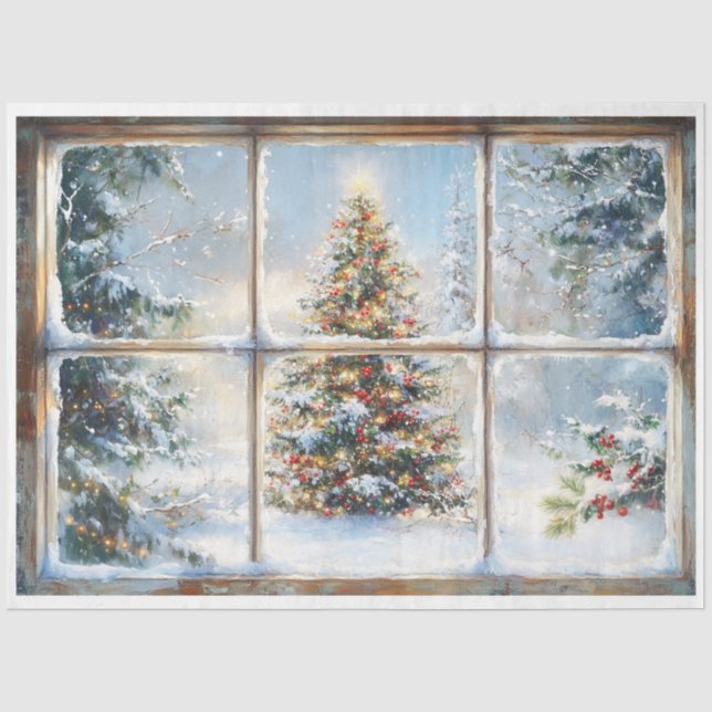Papier Mousseline Fenêtre Noël (Recto)