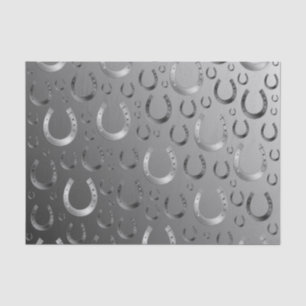 Papier Mousseline fer à cheval, argent, motif gris, chance, motif,
