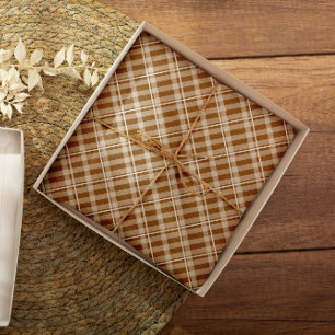Papier Mousseline Ferme Brown Tan Tartan Plaid