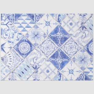 Papier Mousseline Ferme Carrelage bleu carrelage en bois Découpage 2