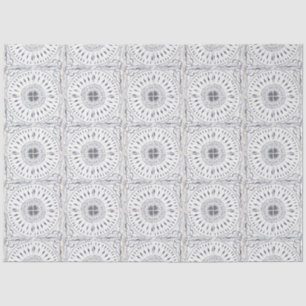 Papier Mousseline Ferme Carrelage Vintage noir gris blanc peint