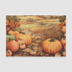 Papier Mousseline Ferme citrouille automne récolte Thanksgiving
