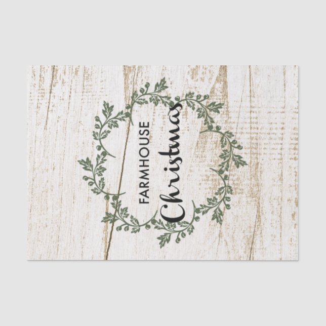 Papier Mousseline Ferme moderne Wreath de Noël Bois rustique (Recto)