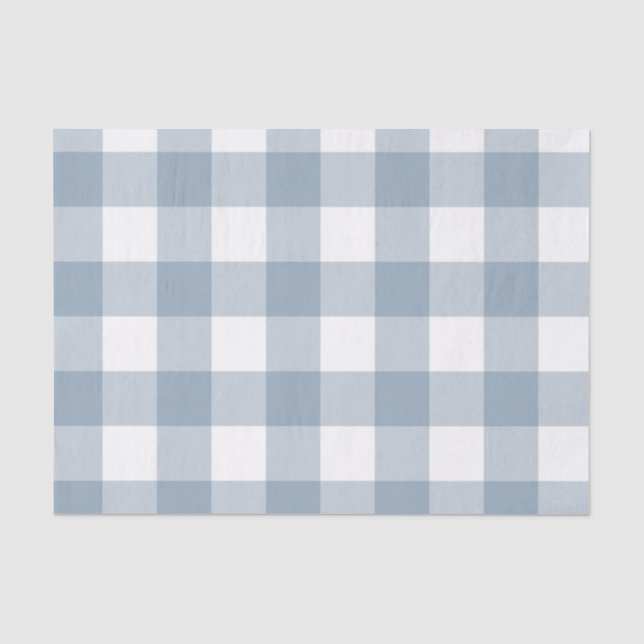 Papier Mousseline Ferme Rustic Blue Buffalo Plaid Carré (Recto)