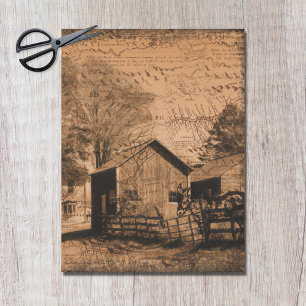 Papier Mousseline Ferme Rustic Grange Donkey Decoupage