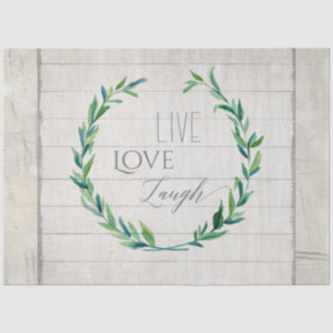 Papier Mousseline Ferme Verdure Aquarelle Vivre Amour Rire Bois