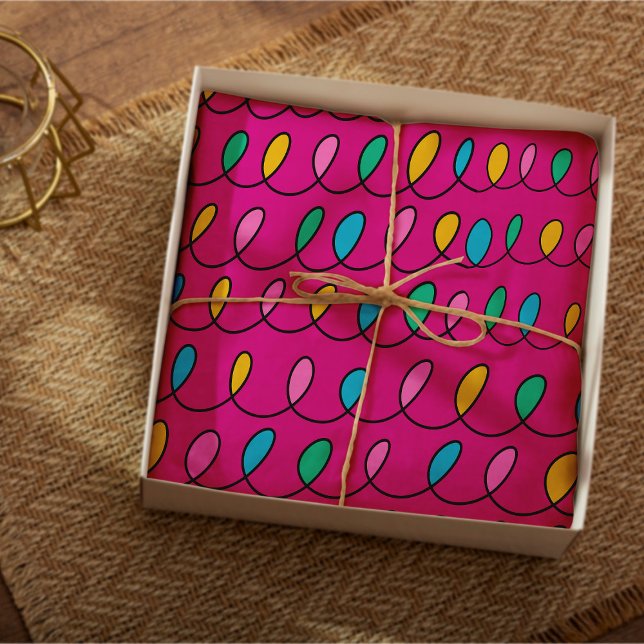 Papier Mousseline Festif lumières de Noël Motif rose (Créateur téléchargé)