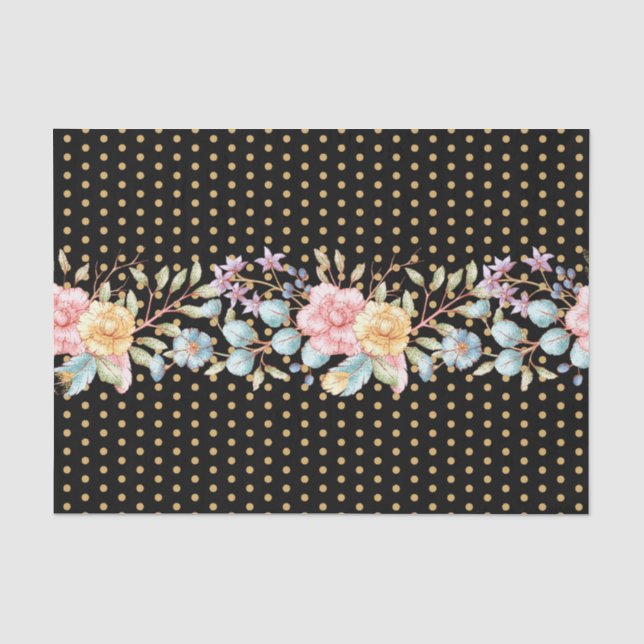 Papier Mousseline Festif Night Blooms (Recto)