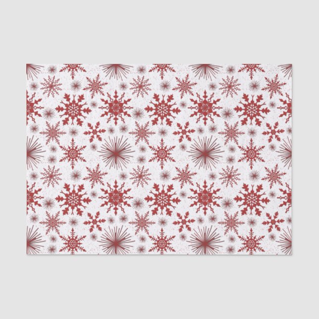 Papier Mousseline Festif Snowflakes Et Étincelles De Noël (Recto)