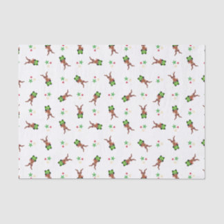 Papier Mousseline Festif Vert Et Rouge Kasky Reindeer de Noël