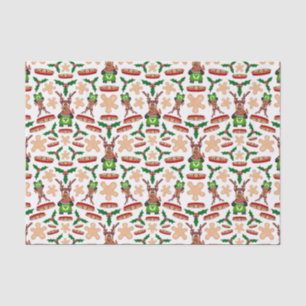Papier Mousseline Festif Vert Et Rouge Kasky Reindeer de Noël