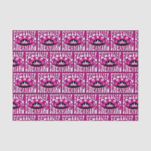 Papier Mousseline Festival Dream Vintage Retro Rose-Noir + rose