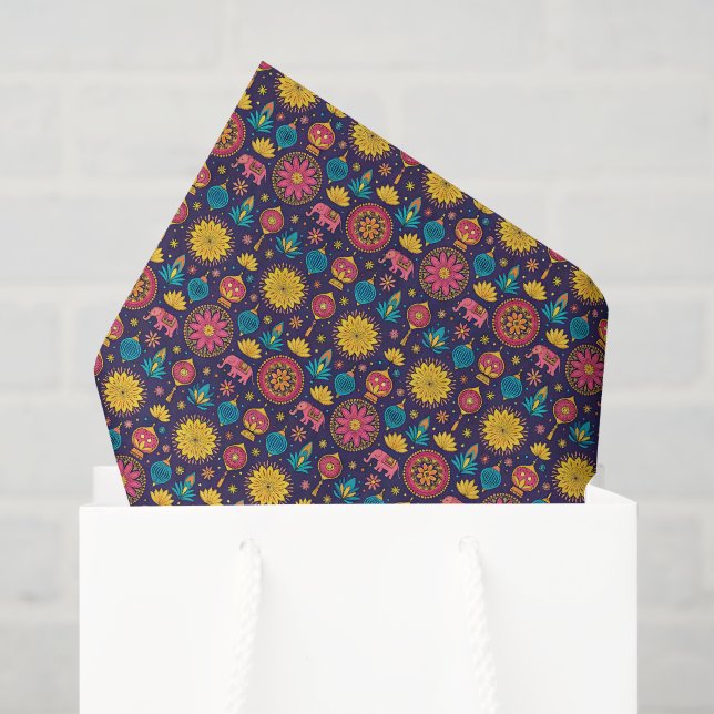 Papier Mousseline Festival Joyeux de Diwali (Sac cadeau)