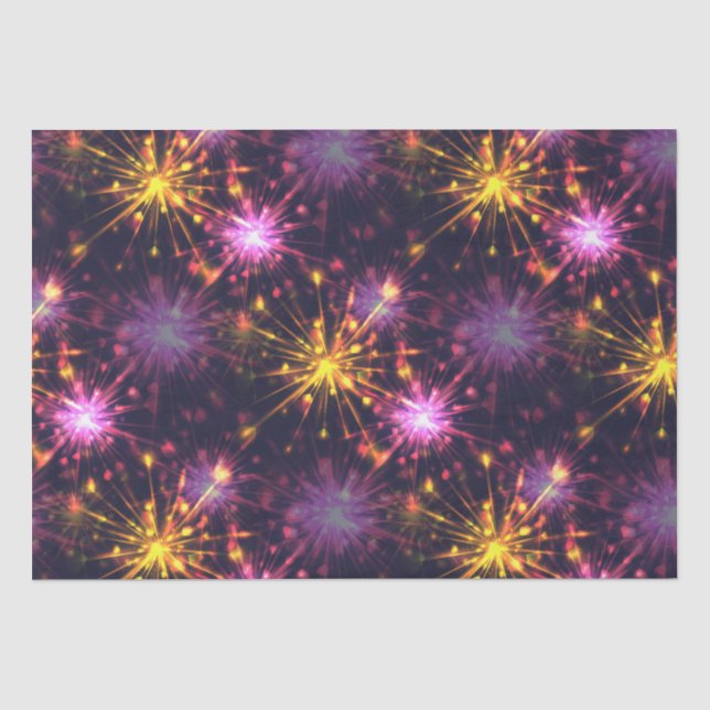 Papier Mousseline Festive feux d'artifice des coeurs (Recto)