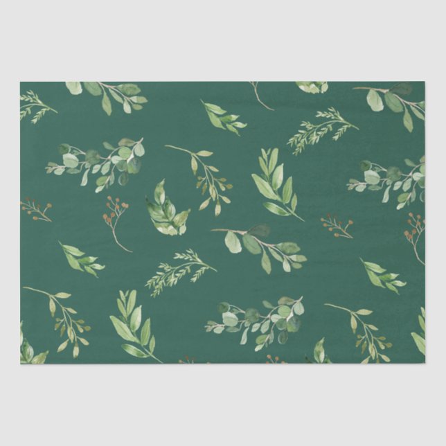 Papier Mousseline Festive hiver verdure Botaniques vacances (Recto)