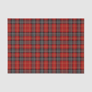 Papier Mousseline Festive Rouge et Noir Plaid Motif Noël