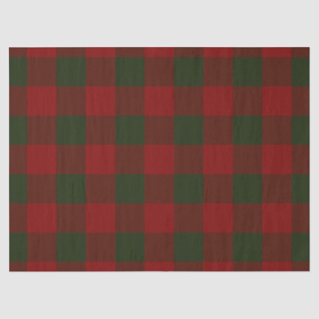 Papier Mousseline Festive rouge et vert plaid emballage de Noël (Recto)