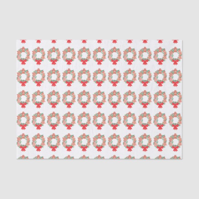 Papier Mousseline Festive Wreath Christmas (Recto)