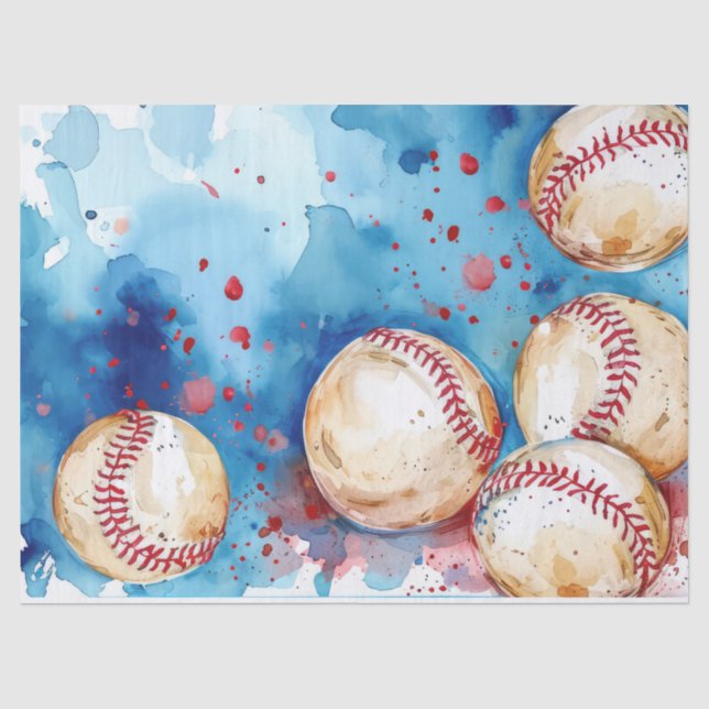 Papier Mousseline Fête à thème de baseball personnalisée (Recto)